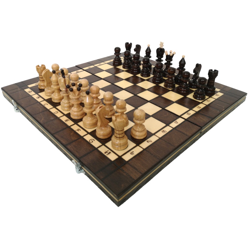Échecs en bois 42,5 x 42,5 cm