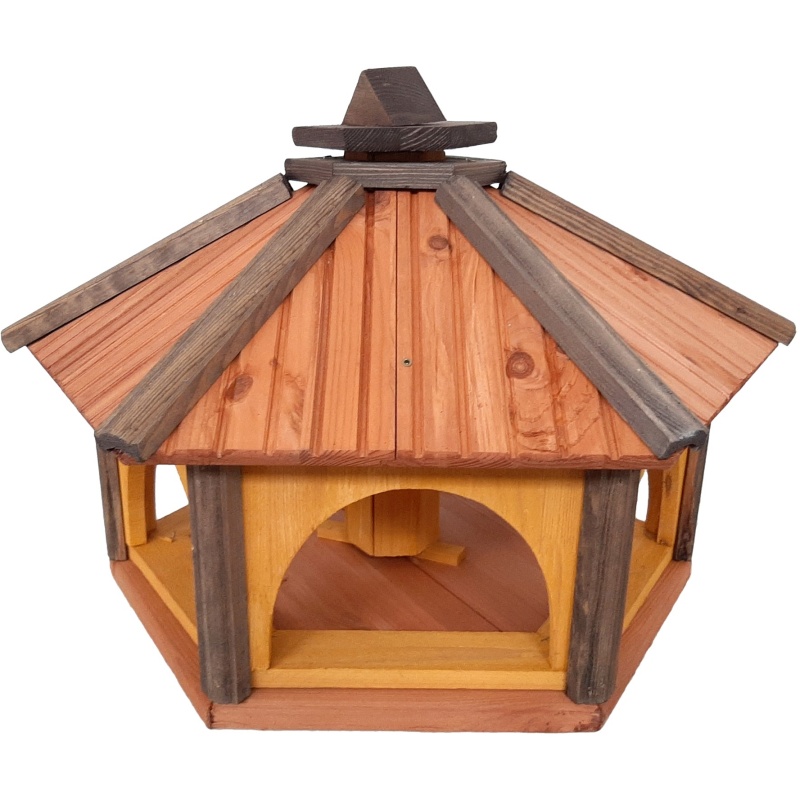 Mangeoire à oiseaux en bois avec récipient à nourriture, 60 cm x 40 cm