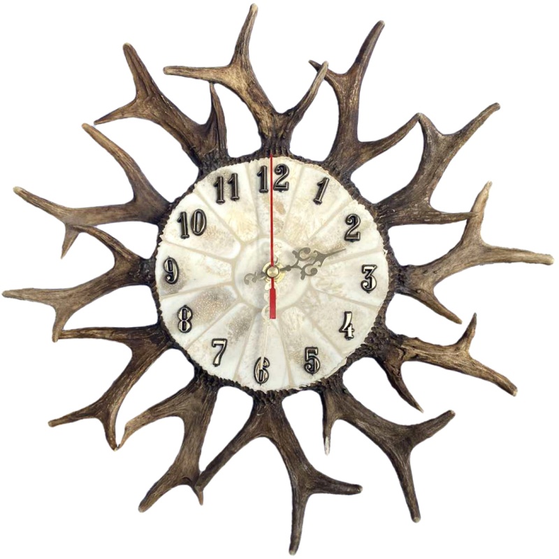 Horloge murale en bois de cerf, légère