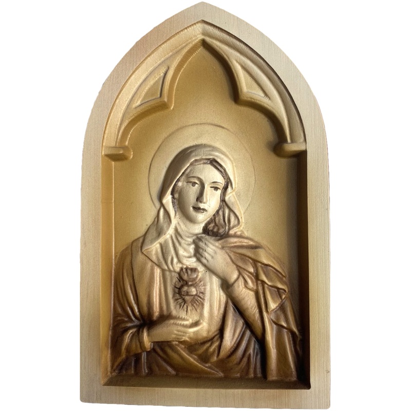 Image en bois de la Vierge Marie 25x15cm