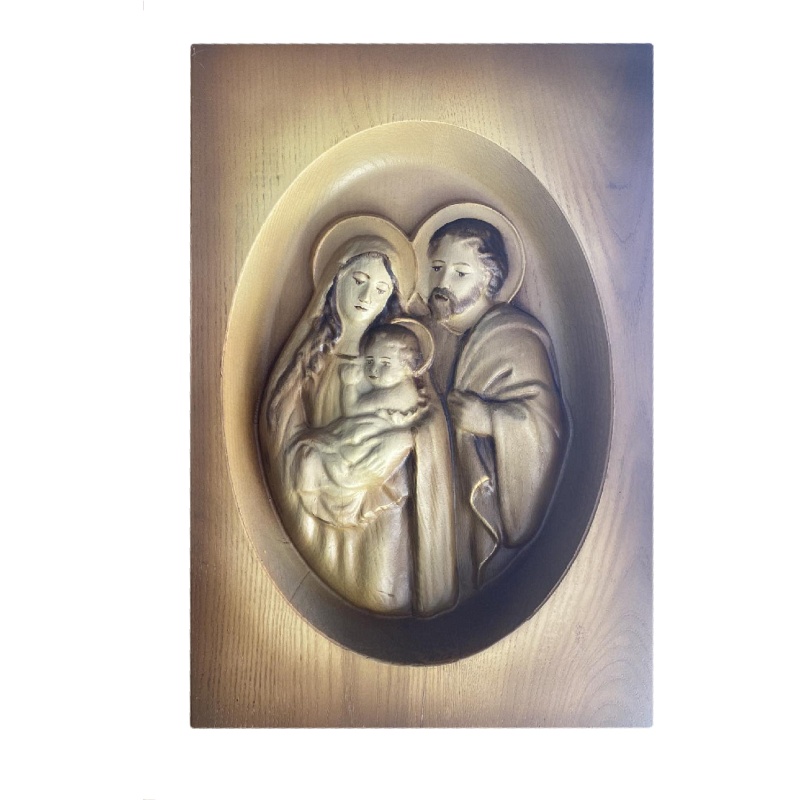 Tableau en bois de la Sainte Famille 25 x 36 cm