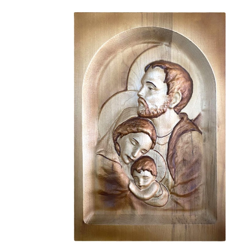 Tableau en bois de la Sainte Famille 2- 25x36cm