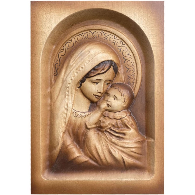 Peinture de la Vierge Marie avec l'Enfant Jésus, 18 x 25 cm