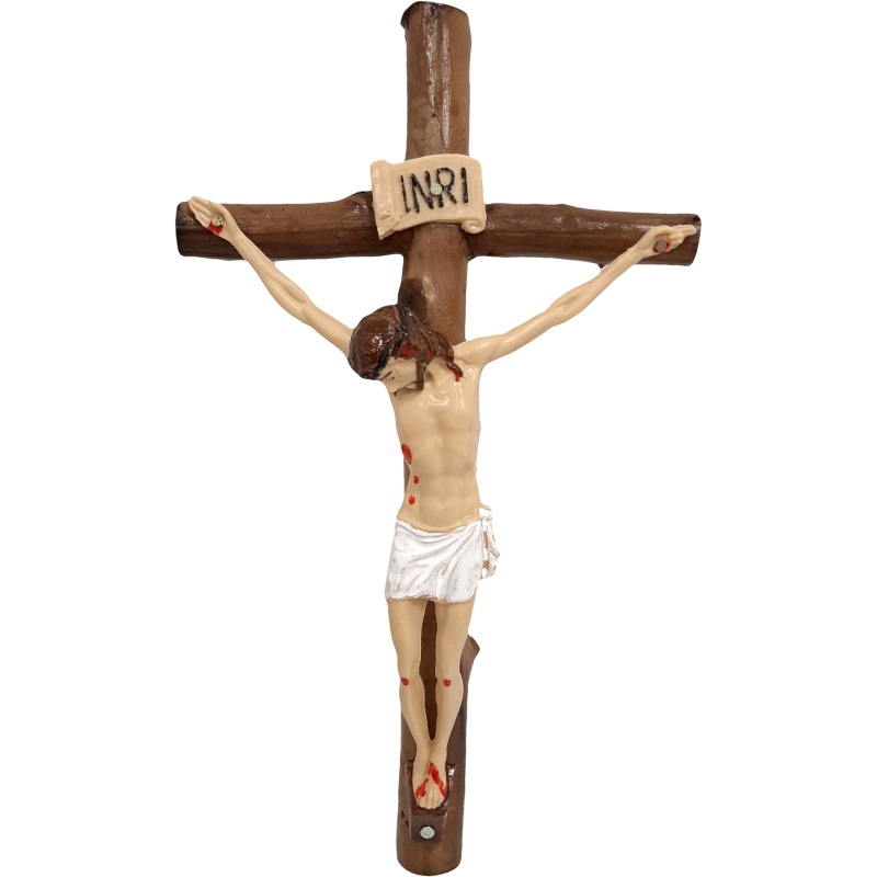 Croix en bois avec Jésus INRI