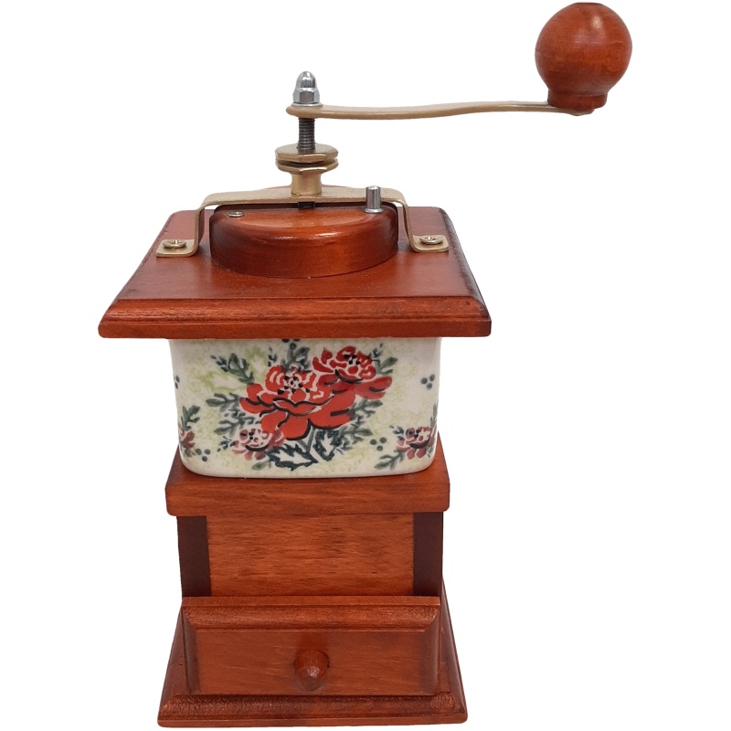 Moulin à café en bois avec motif