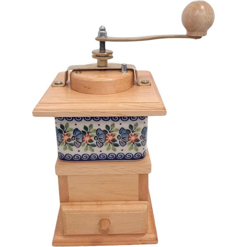 Moulin à café en bois avec motif
