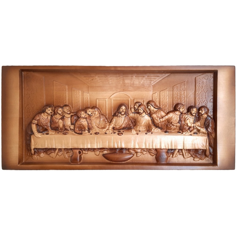 Tableau sur bois « La Cène » 75 x 35 cm