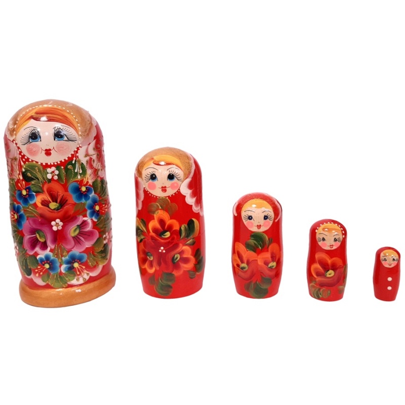 Matriochka russe originale 18 cm, lot de 5 pièces
