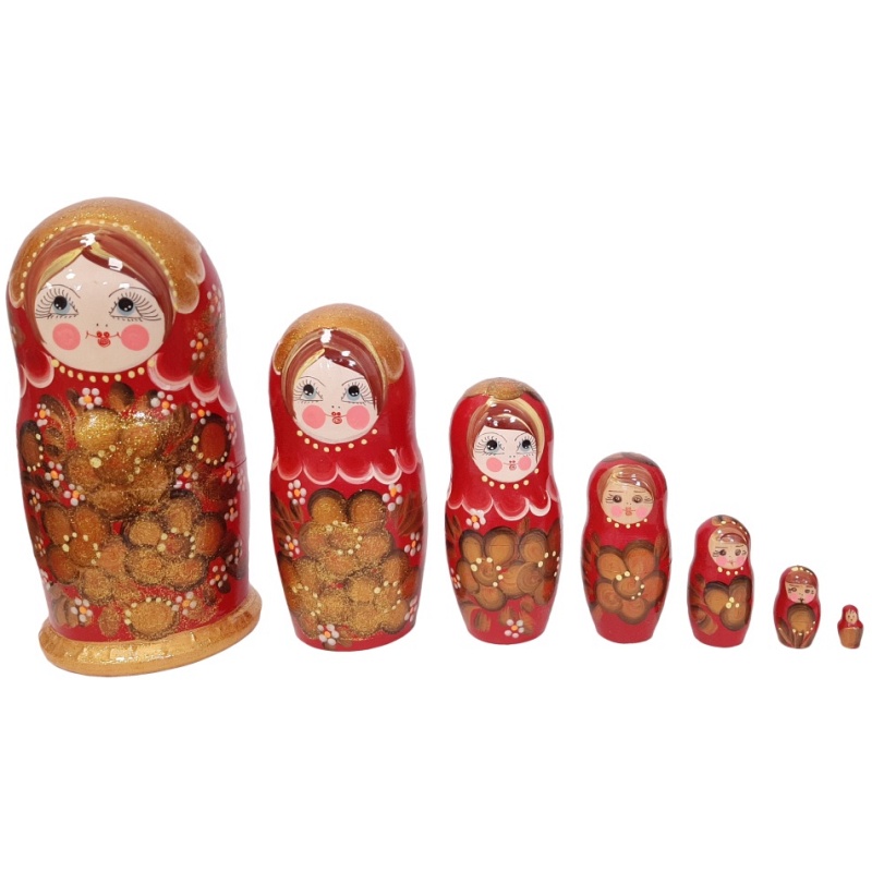 Matriochka russe originale 22 cm, lot de 7 pièces