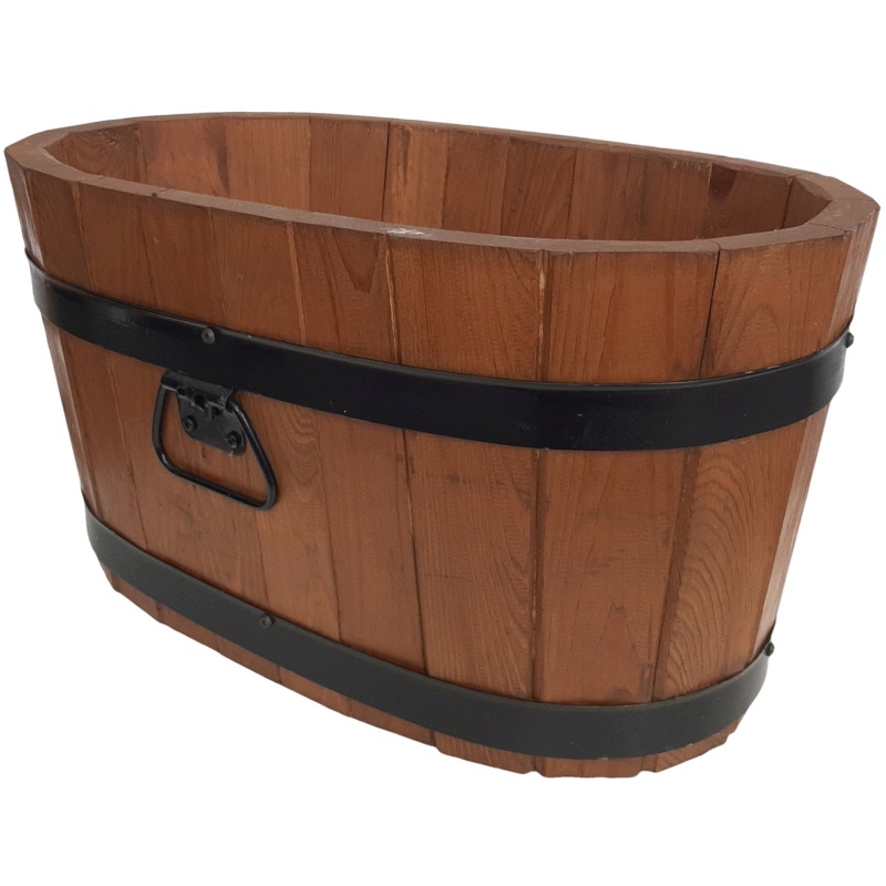 Baignoire ovale en bois de taille moyenne