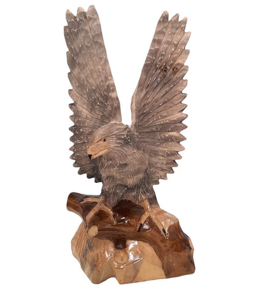 Statue en bois Aigle